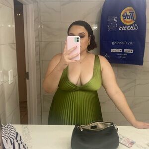 Abercrombie & Fitch Giselle Pleated Cutout Maxi Dress